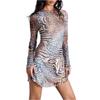 IHUASU Fashion Spring Autumn Long Sleeve  O-Neck Casual Dresses