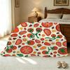 Flannel Fleece Blanket,Tomato Ladybug Pattern, High-Density Plush, Soft & Cozy, Home Decor for Halloween & Christmas
