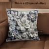 2D Embossed Floral Patterned Cushion Covers For Home Pattern Cushion Cover Suitable For Sofa Bedroom Car Pillow Cover