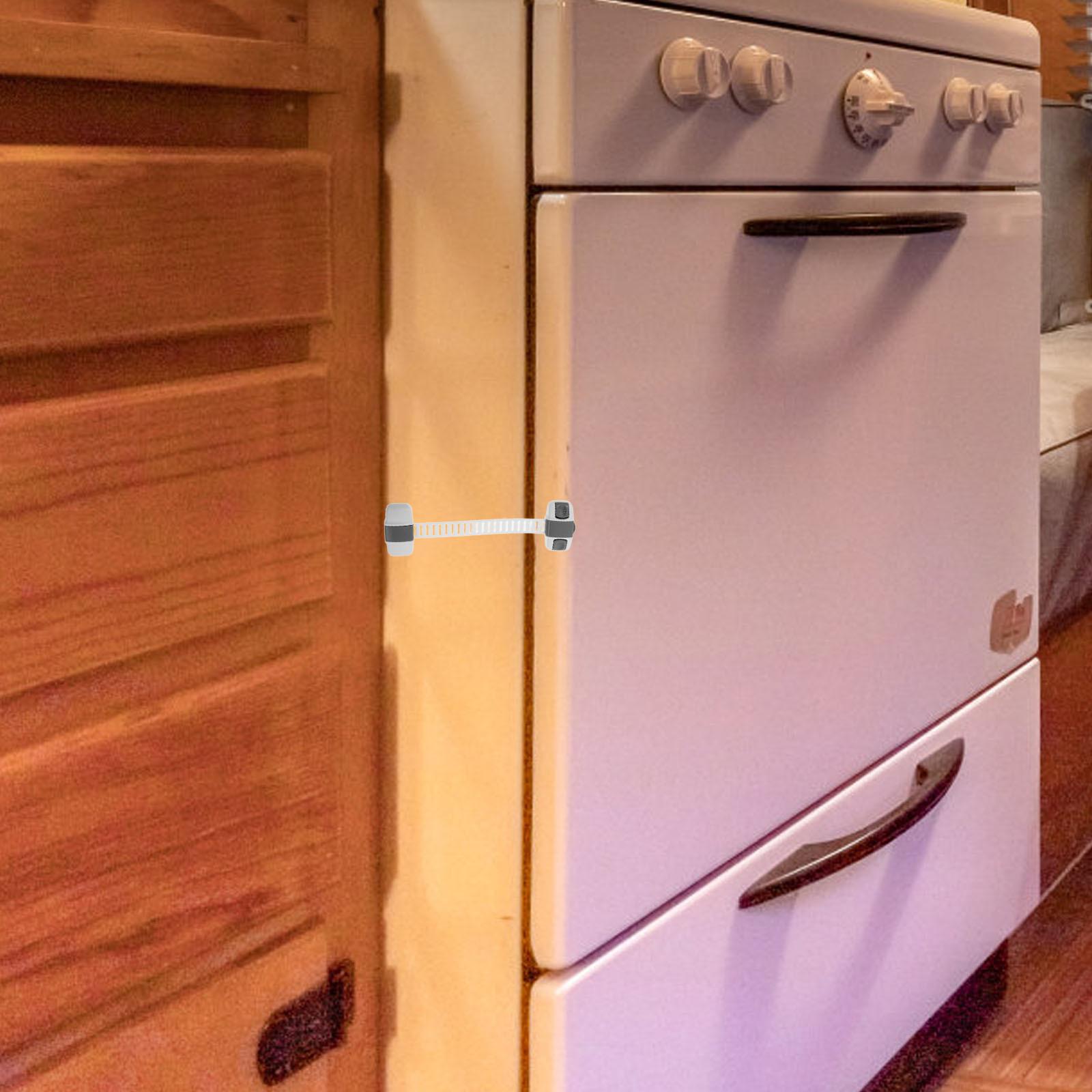 2pcs Anti-Pinch Door Lock For Baby Safety Adjustable Adhesive Fridge Cabinet Lock Refrigerator Door Childproof Locks China Mainland