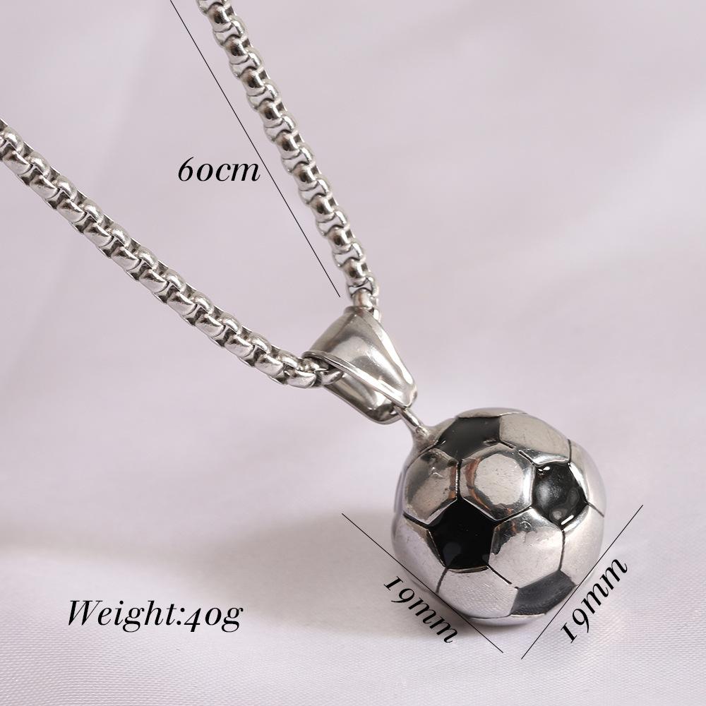 316L Edelstahl Fußball Anhänger Kette Halskette Für Männer Jungen Zirkon Fußball Zubehör