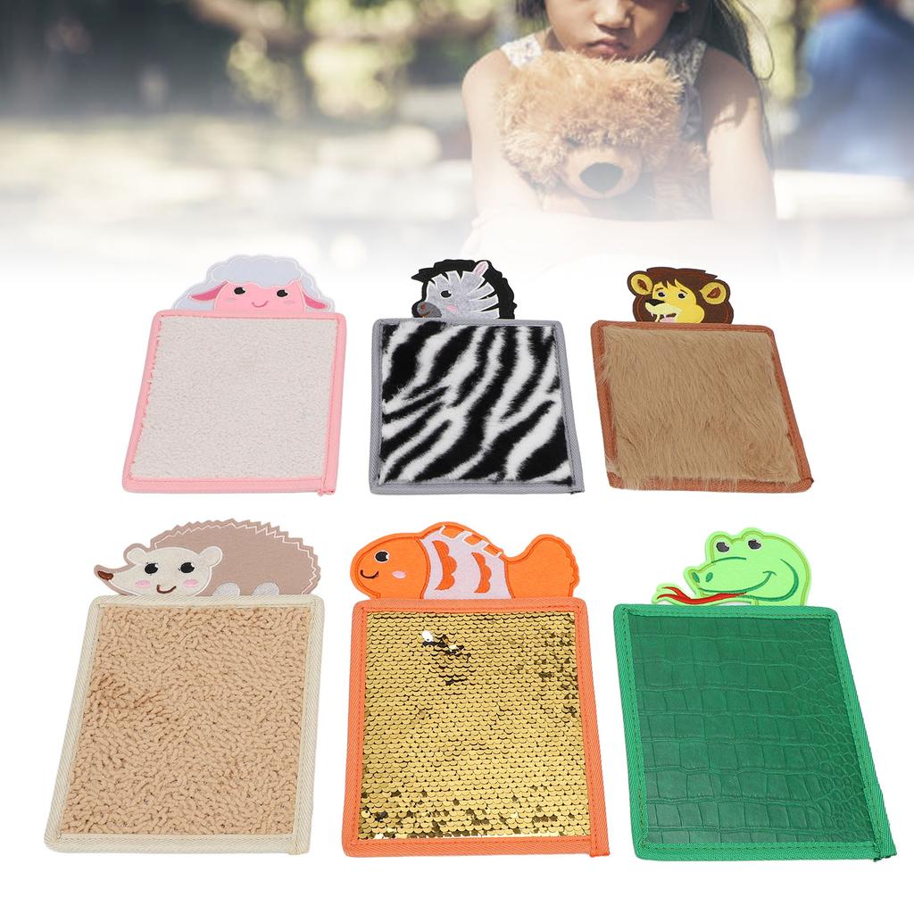 6pcs Kids Small Sensory Mat Various Textures Wrapped Edges Washable Multifuntional Autism Sensory To