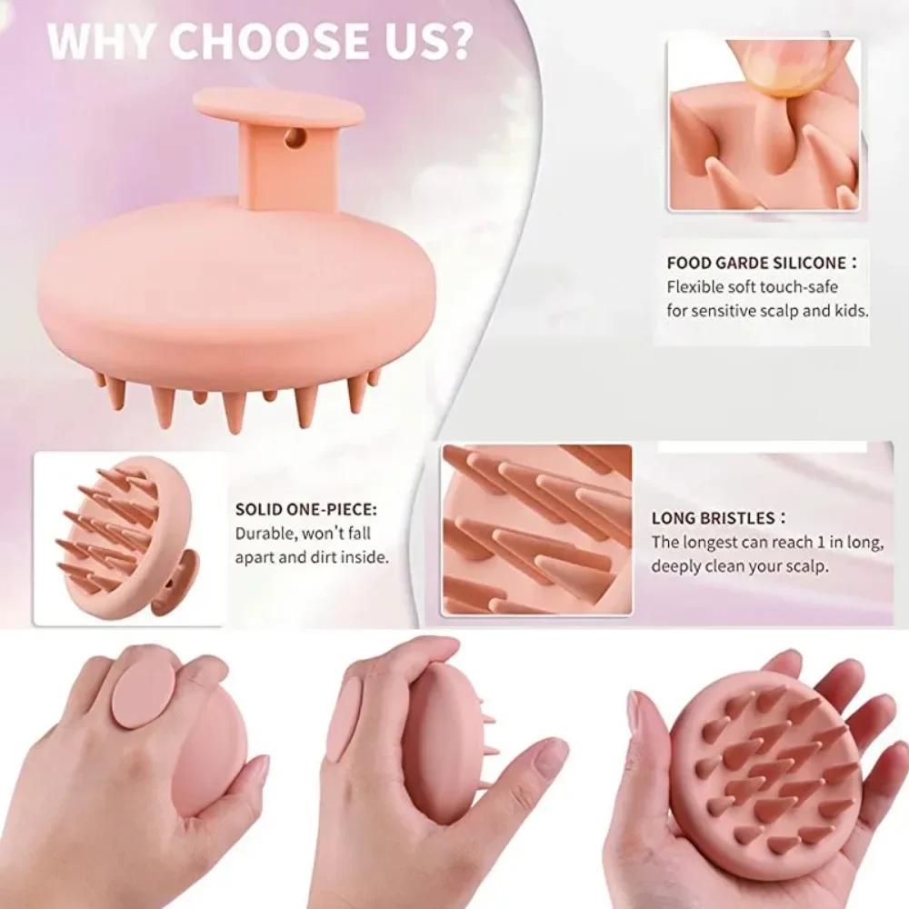 Full Silicone Scalp Massage Brushes Shampoo Brush Soft Head Massager Hair Washing Comb Body Scrubber Bath Brush Styling Tools