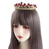 Rose Rhinestone Tiaras Crown Elegant Red Flower Hair Jewelry Crown Vintage Princess Crystal Headbands