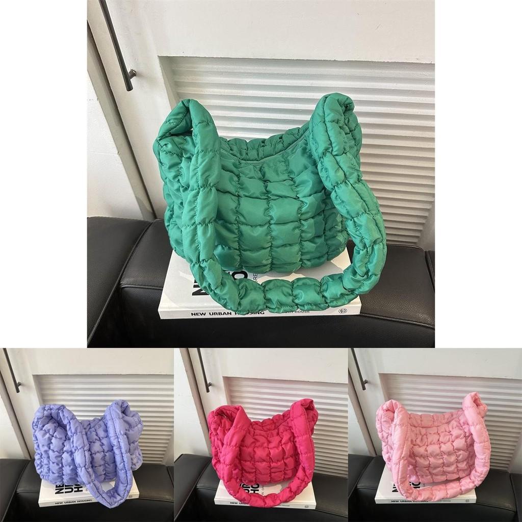 Stylish Cloud Bag With Pleated Design Unique Bubble Texture Large Capacity Shoulder Bag