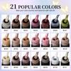 12-Color Glitter Crystal Gel Nail Polish Set, Full Nail Art Tool Kit with Nail Tips and Files, Professional Home Manicure Set