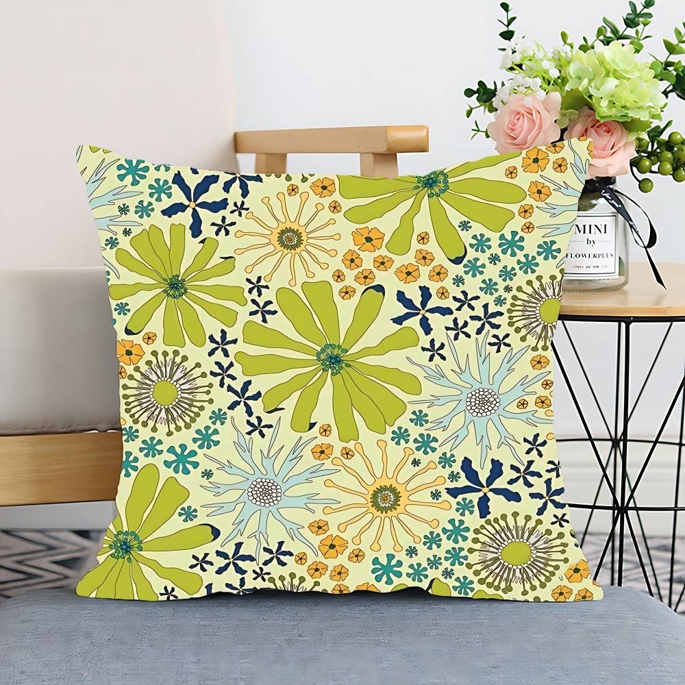 Flower Butterfly Pattern Pillow Case Cushion Cover Polyester Pillowcase Decorative Sofa Cushion Pillowcase Home Decor