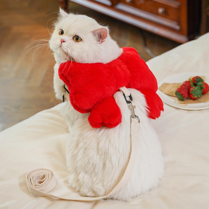 Pet Bow, Chest and Back Strap, Leash, Dog Walking Rope, Dog and Cat Going Out Chest and Back Cat Supplies, Collar