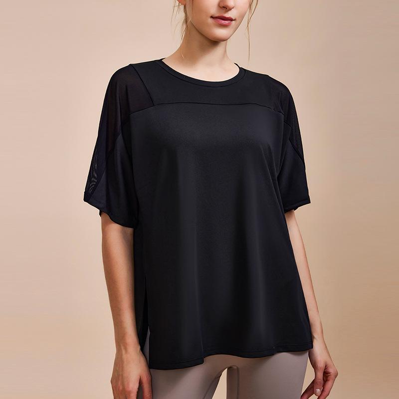 

Женская сетчатая полупрозрачная футболка для йоги и фитнеса с рукавом пять четвертей Vanyue L