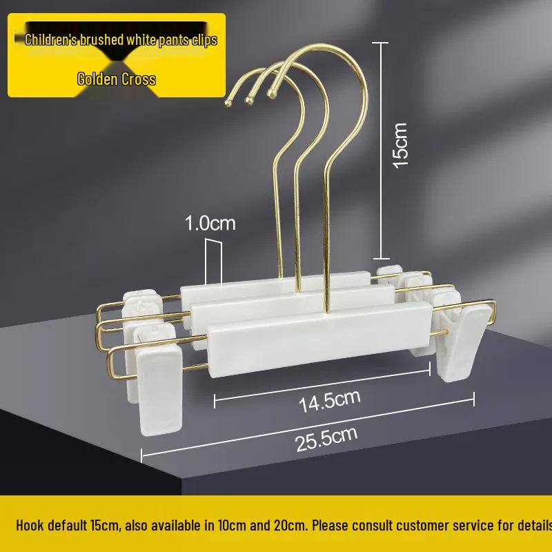 Pure White Plastic Hangers & Imitation Wood Grain Hangers with Pants Clips for Children's and Women's Clothing