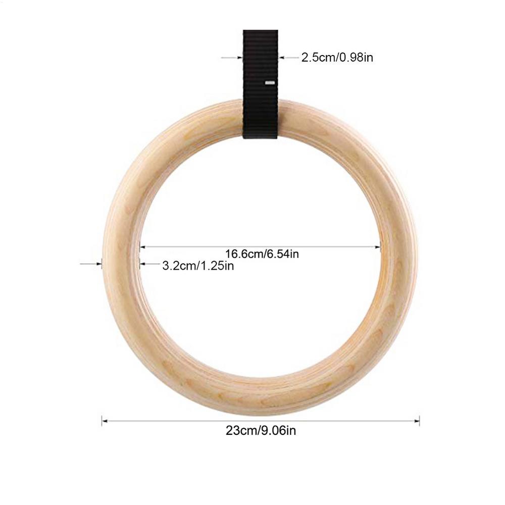 32 MM Wooden Gymnastics Rings For Gymnastics Training Birch Fitness Rings Fitness Pull Up Strength Training Rings Without Rope