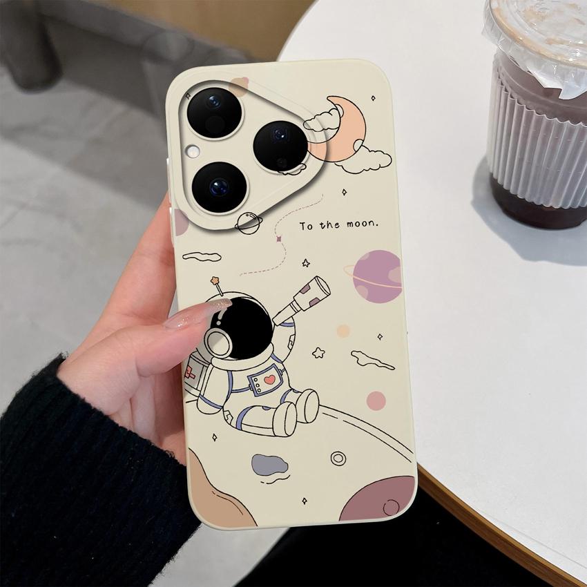

Чехол для Huawei Pura 80 Pro Nova Y61 Y70 Y72 Y90 4E 5T 6 7 8 9 SE Милый чехол для телефона с астронавтом Мягкий силиконовый противоударный защитный чехол для чехлов Huawei Huawei Nova Y61