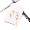 3Pcs Women Rhinestone Star Moon Bar Fashion Ear Studs Earrings Set Party Jewelry