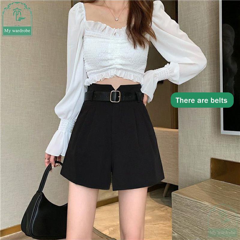 

My Wardrobe Authorization Жіночий вільний костюм шорти літній корейський варіант широкі штани універсальні повсякденні шорти XL