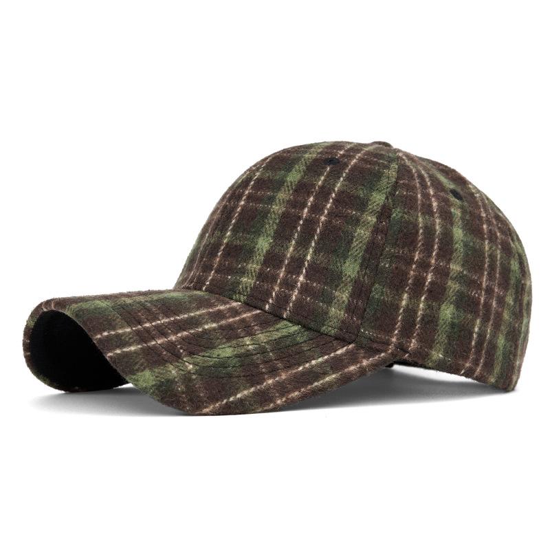Unisex Autumn/Winter Classic Plaid Baseball Cap - Hard Top Duckbill Sun Hat