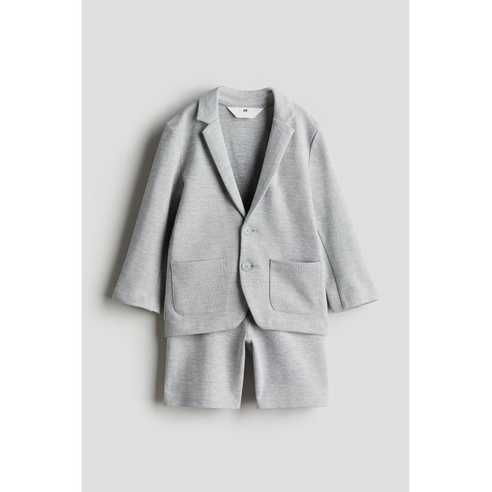 

HM Dressy Pique Куртка и шорты Светло-серый меланжевый