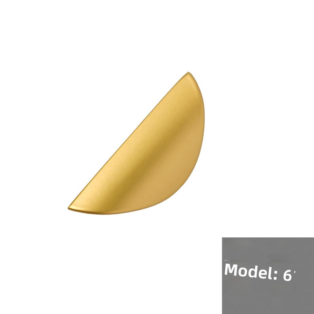 Nordic Crescent Copper Cabinet Handle - Modern Black & Gold Drawer Pull