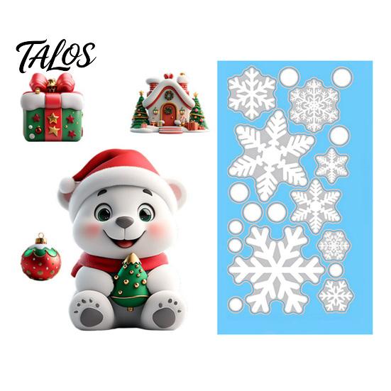 Festive Home Window Decor Christmas Static Clings, Reusable Decals with Santa Snowman Snow Storefront Holiday Ornaments House Designs, Double