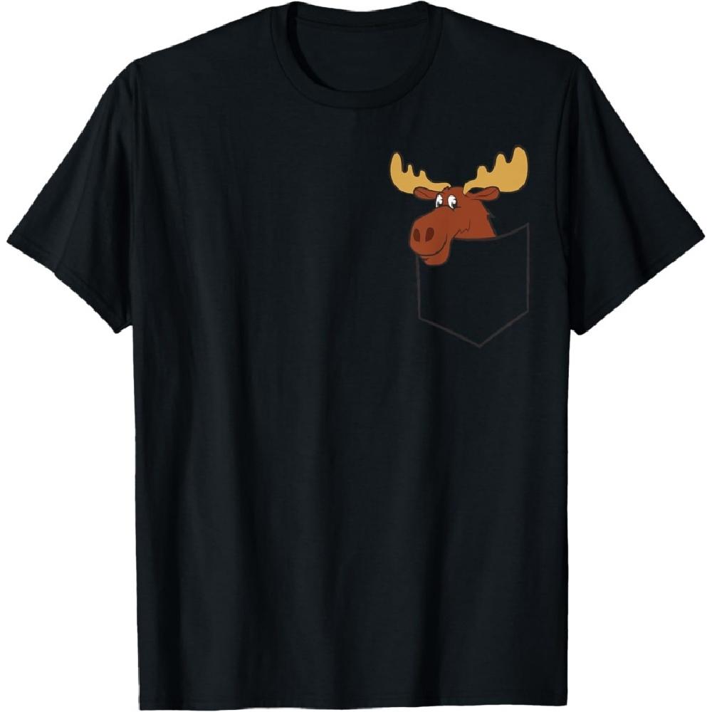 

Canadian Moose In The Pocket Elk Cute Moose In Pocket T-Shirt XXXXXL чорний