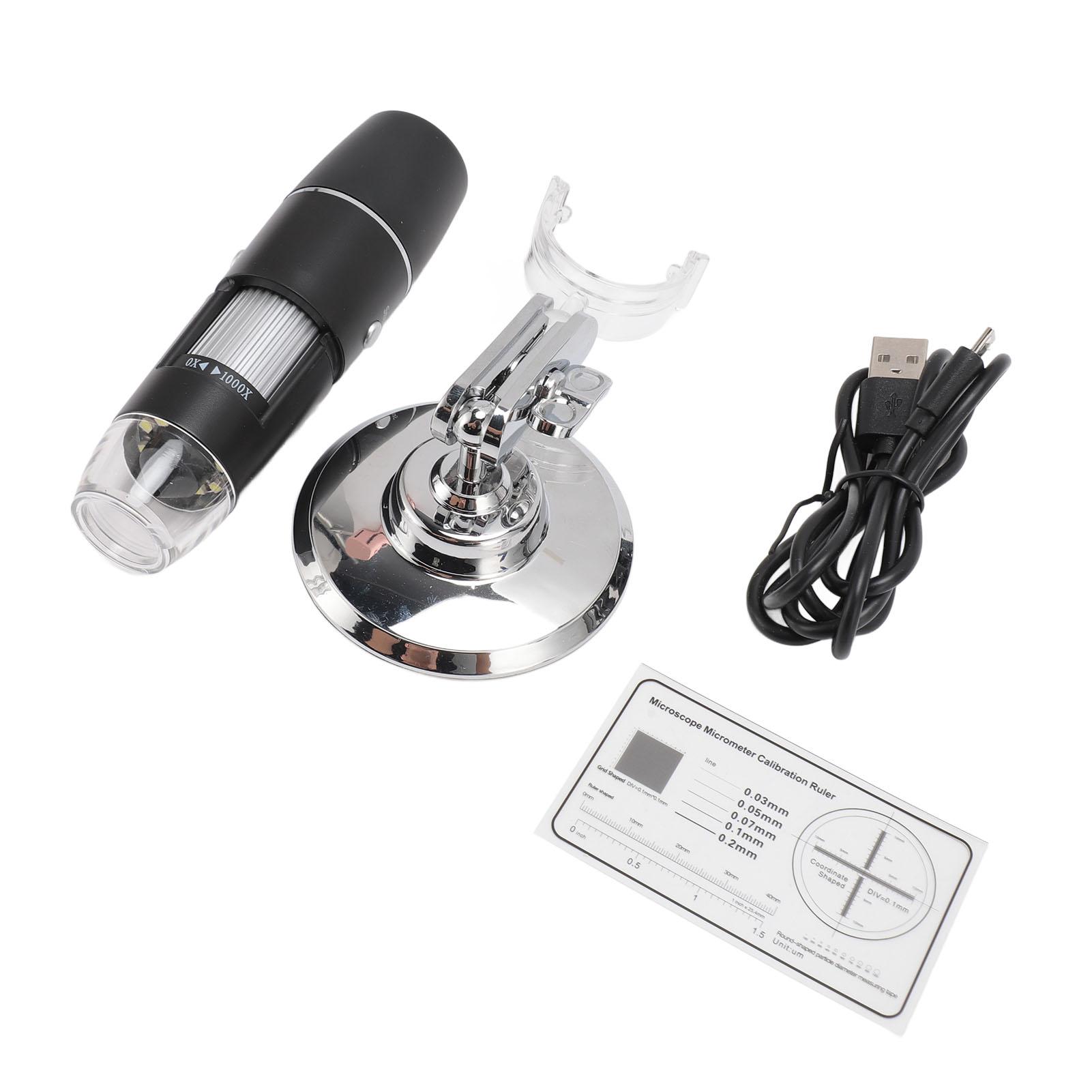 

Беспроводной цифровой микроскоп от 0 до 1000X 8 светодиодных ламп Портативная мини-камера для осмотра WiFi USB