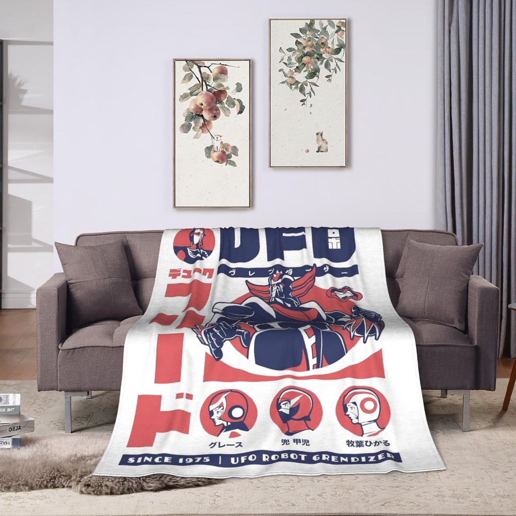 UFO Robot Grendizer Blankets Fleece Spring/Autumn   Multifunction Warm Throw Blanket for Bed Couch Quilt