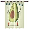 Fruit Cartoon Avocado Barbell Lovely Green Curtains for Bedroom Living Room Drapes Kitchen Children Window Curtain Home Decor
