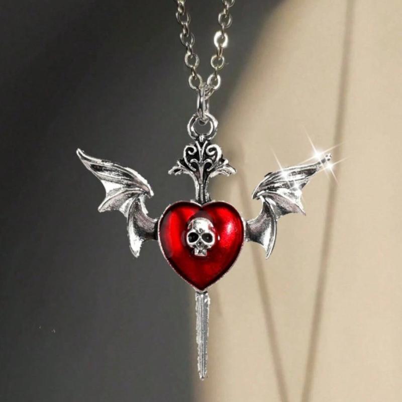 Bat Necklace Gothic Jewelry Bat Wings Crystal Pendant Necklace Personality Necklaces Jewelry Accessories
