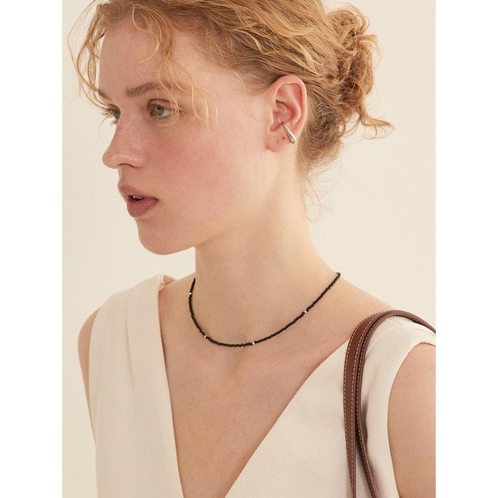 Silver 925 Midnight Black Onyx Necklace Lsn73 39.41Cm