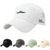 Letter Embroidered Baseball Cap Men's American Ripped Soft Top Cap Women's Summer Big Head Circumference Showing Face Small Sunscreen Cap