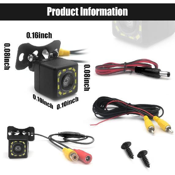 Камера заднего вида QUICTO для автомобиля, водонепроницаемая, Ultra HD, 12 светодиодов, ночное видение, широкоугольная 170°, камера на рамке номерного знака, универсальная