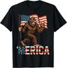 Bigfoot Merica Rock Patriotic American Flag 4th Of July , Unisex Tees NEW Unisex T-Shirt