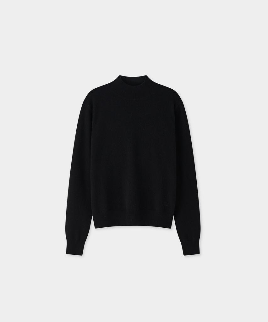JRIUM Cashmere Blend Essential Mock Neck Knit Black