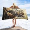 Cute Tiger Pattern Beach Towel for Family Stuff Friend Gift Quick-Dry Sand Free For Bath Yoga Tourism Beach Camping Swimming GYM