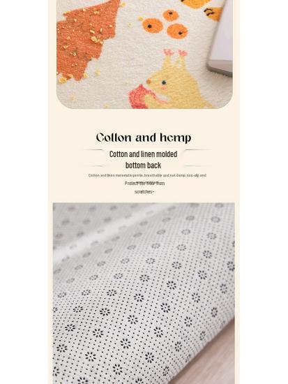 Dětský kreslený plyšový kobereček k posteli - Umělý kašmír, Roztomilá a zesílená podlahová rohož do dívčího pokoje.