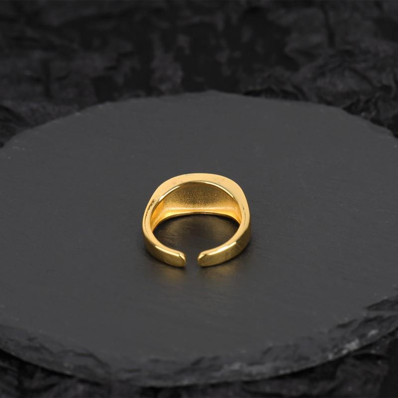 Saul Goodman Inspired Adjustable Open Ring Copper 24K Gold Plated Enamel Statement Jewelry Men Women Vintage Style