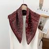 Korean Retro Paisley Square Scarf Double Sided Cotton Linen Multifunctional Neck Scarf