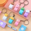 Cartoon Mini Stapler Keychain Kawaii Animal Trumpet Stapler Book Paper Binding Machines Student Stationery Cute Desk Accessories