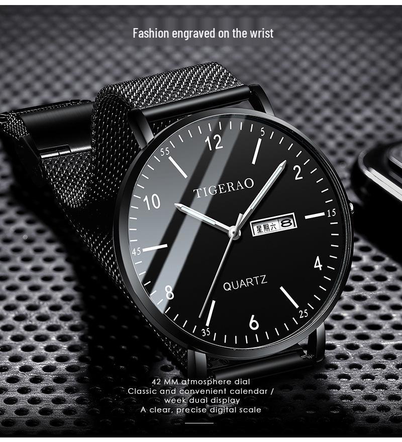 Ultra-thin Men's Trendy Mechanical & Quartz Waterproof Watch for Teenagers and Students