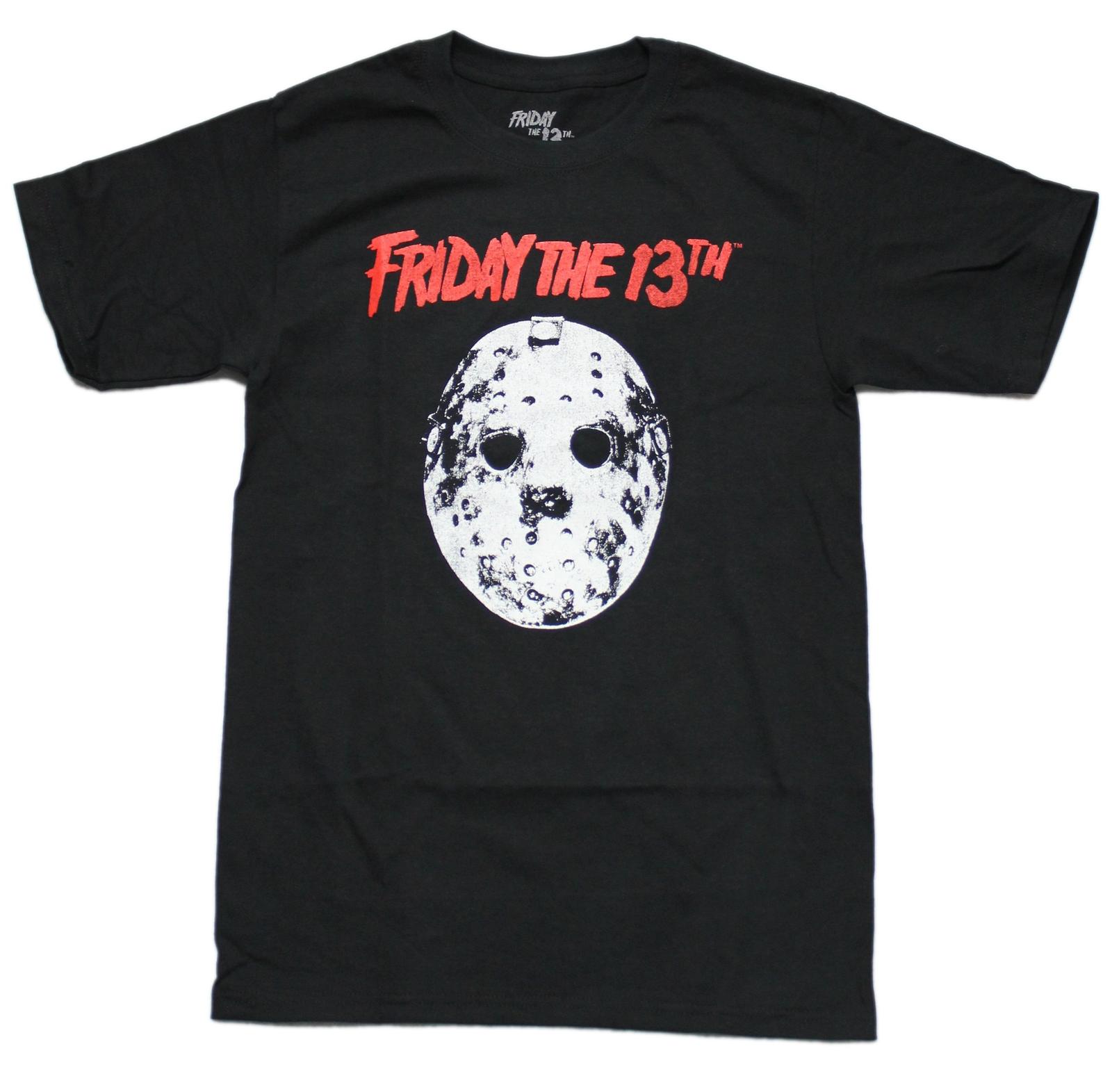 Friday the 13th New Adult T-Shirt - Classic Mask Under Red Logo XL