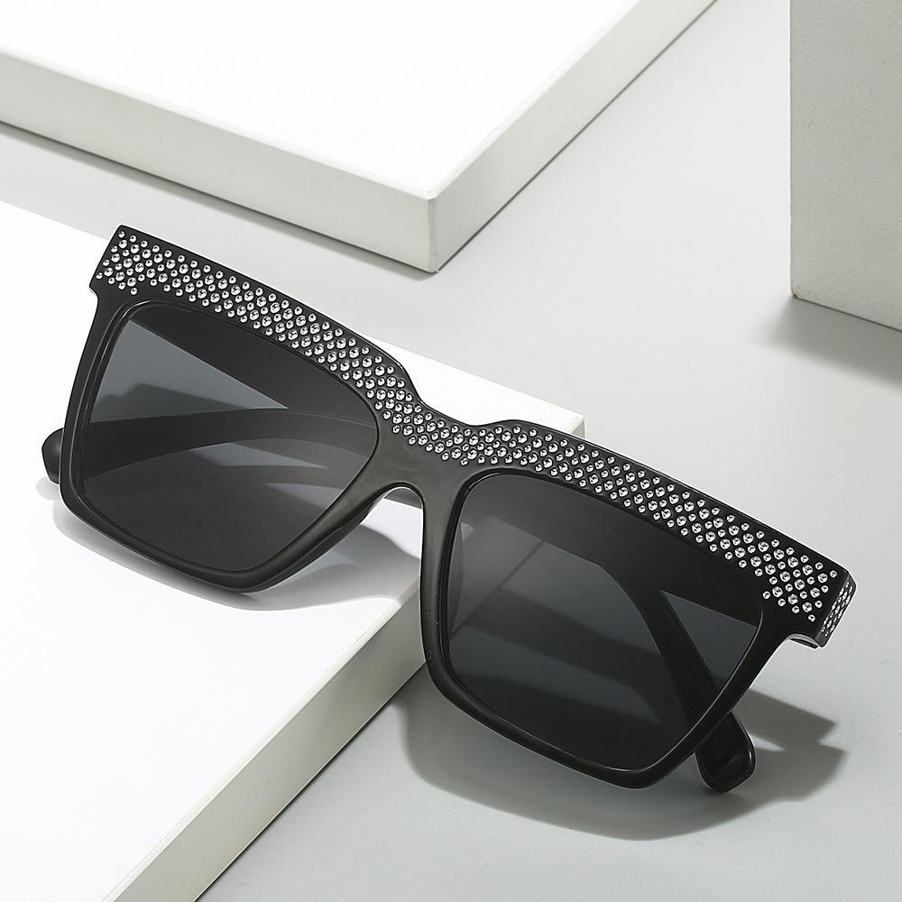 One-Piece Lenses One-Word Diamond-Encrusted Sunglasses High-End Light Luxury Versatile Glasses Outdoor Sunshade Party Sunglasses
