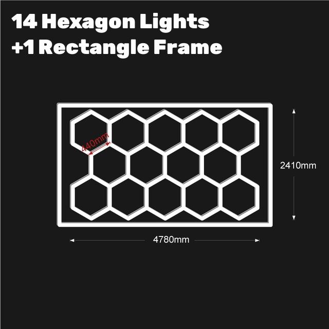 Hexagon LED Car Garage Light Assemble Ceiling Honeycomb Workshop Tube Lamp Auto Washingroom Repair Warehouse Lighting AC110/220V