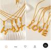 18k Gold-Plated Titanium Steel Bubble Letters Necklace for Women