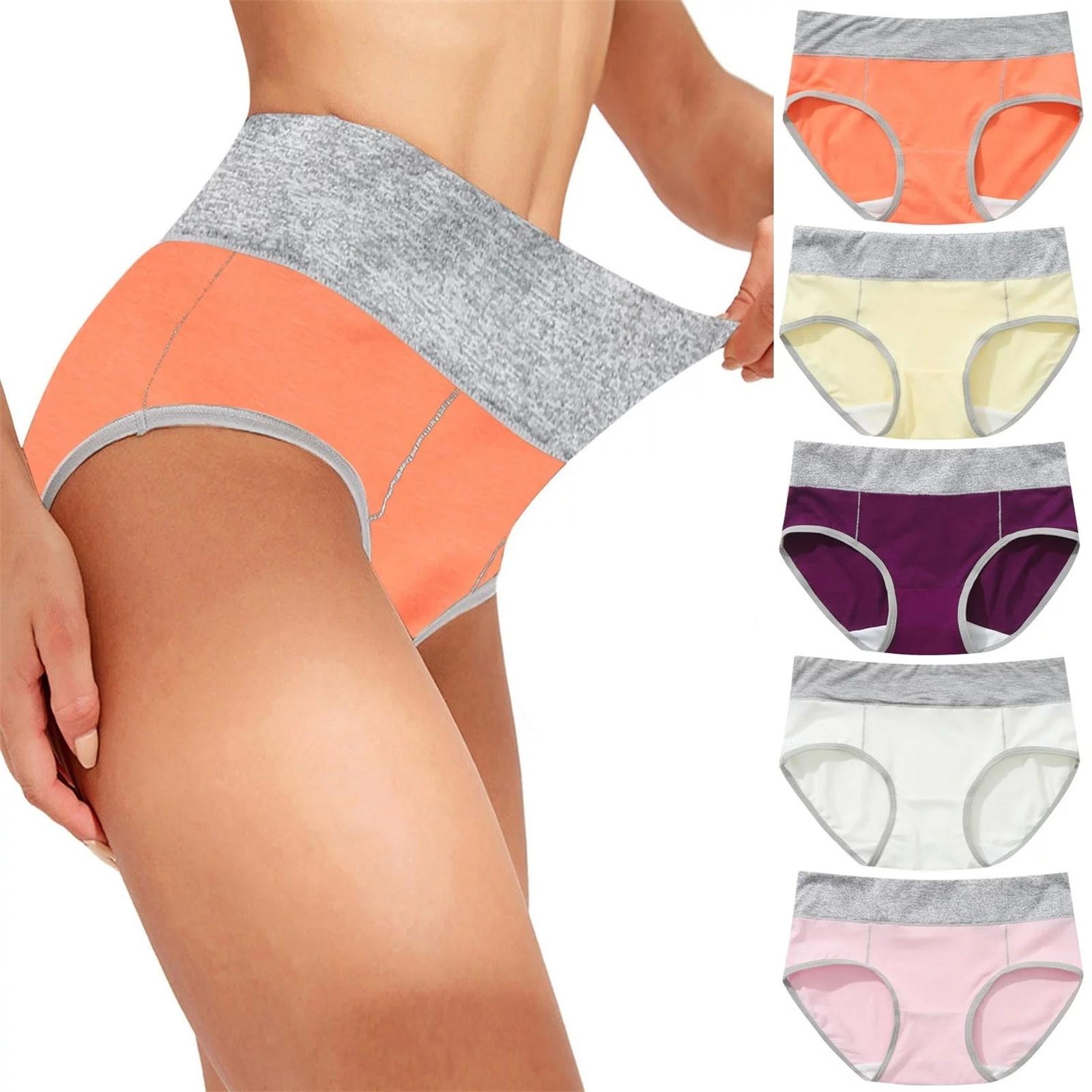 5 Pack Women s Soft High Waisted Briefs Cotton Underwear Comfy Stretchy Full Coverage Panties Multicolor S
