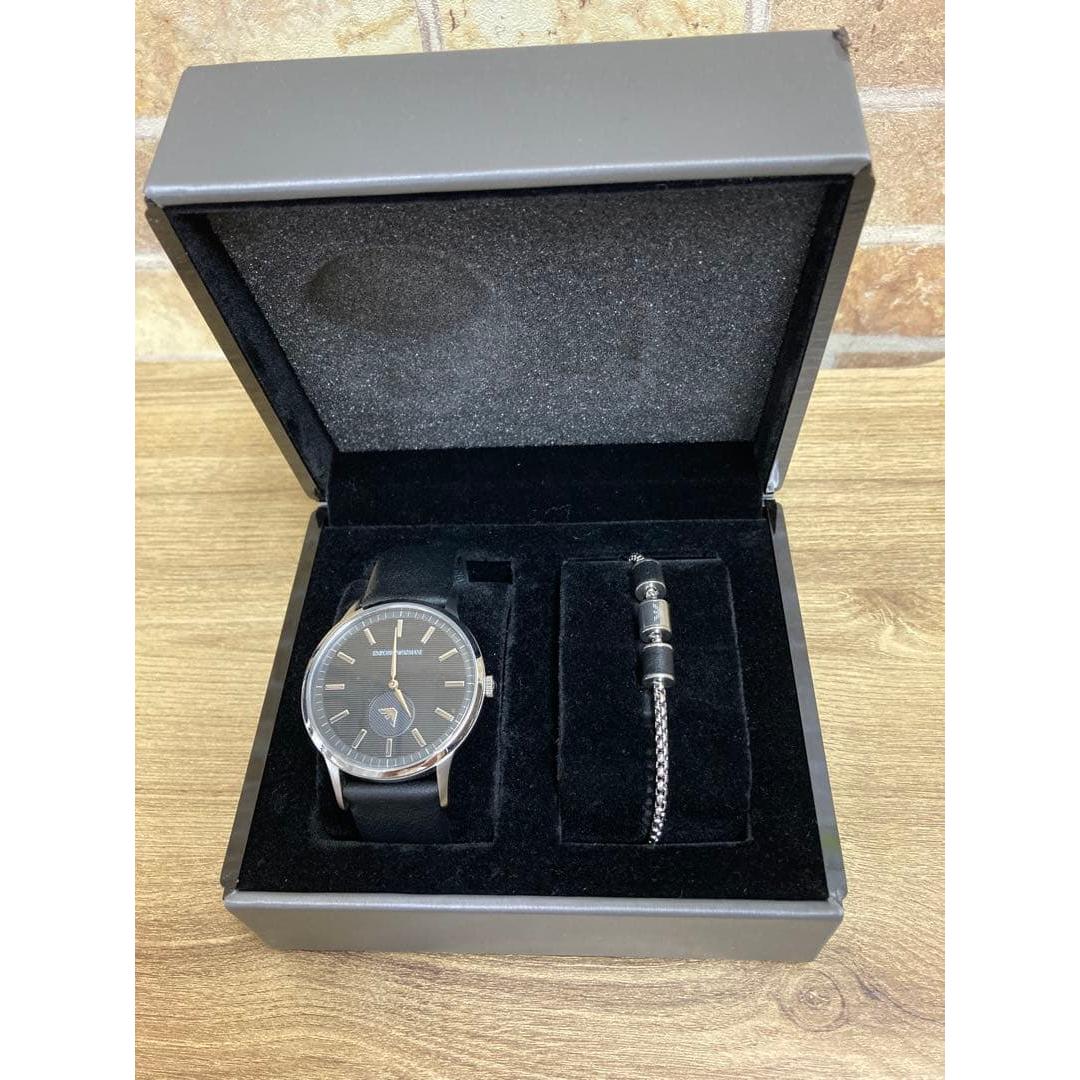 Used EMPORIO ARMANI bracelet pair watch black
