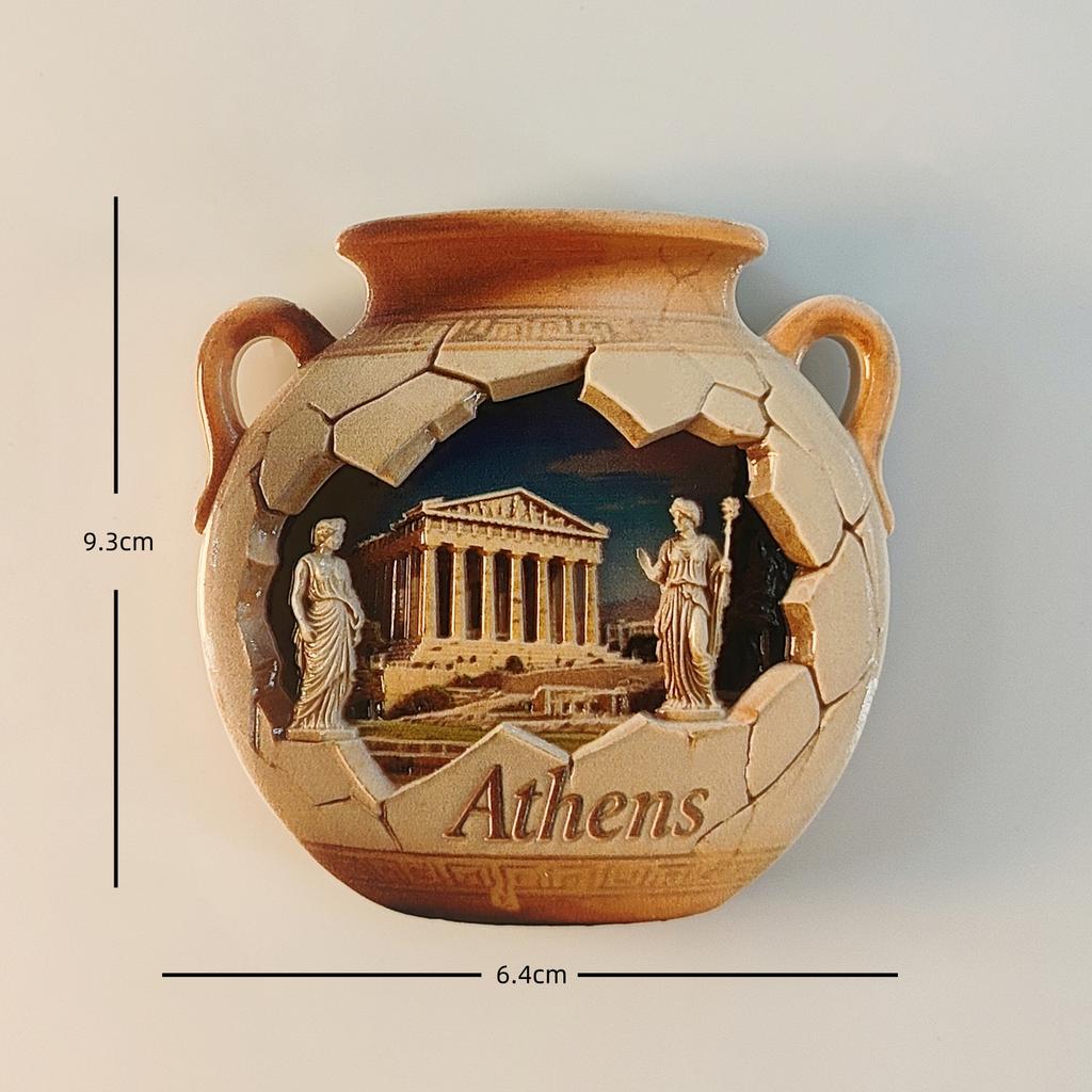 Griechenland, Parthenon-Tempel, Tonkrüge, Kreta, Santorini Kühlschrankmagnete Kühlschrankaufkleber Geburtstagsgeschenke Heimdekorationen