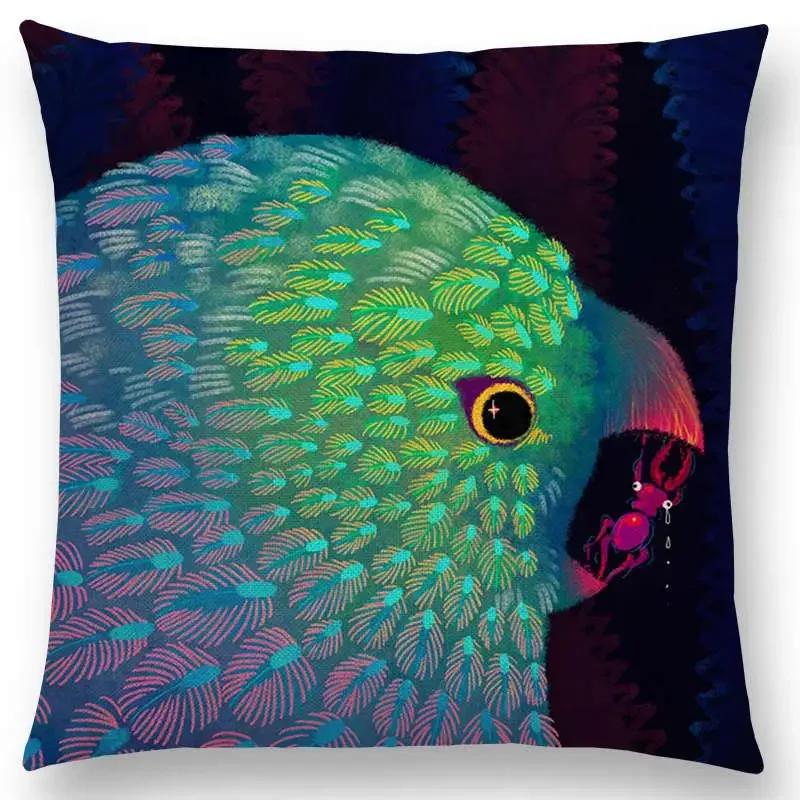 Super Cute Cartoon Animals Pufferfish Cushion Cover Lovely Bird Sweet Nest Interesting Fish Cat Frog Fox Throw Pillow Case Hogar