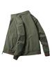 Men's Reversible Stand Collar Jacket - Sporty Casual Zip-Up Coat , Regular Fit for Spring/Fall Outdoor & Leisure Wear,  Pockets Versatile Outerwear