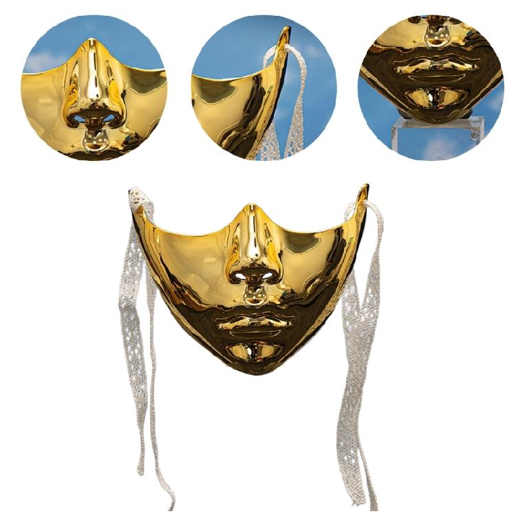Målad Skönhetsmask Maskeradmask Festmask Estetisk Mask Mekanisk Halvansiktsmask för Halloween Jul Cosplay
