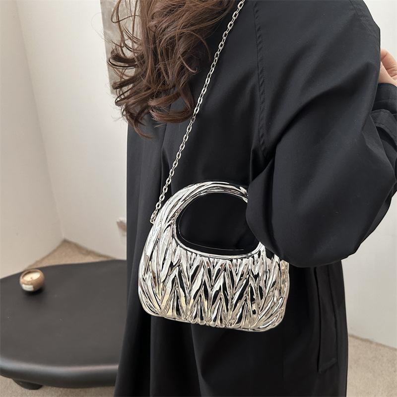 Bags Acrylic bag 2025 new European and American fashion diamond shoulder bag women's hand carry messenger chain dumpling bag