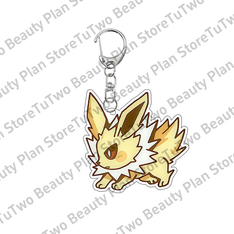 Cartoon Cute Anime Eevee Acrylic Keychain Leafeon Vaporeon Flareon Espeon Sylveon Jolteon Glaceon Bag Pendant Key Ring Gifts Toy